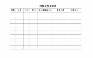 团队记录表格模板_团队成员表格