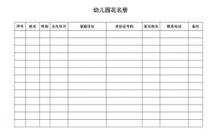 幼儿园花名册2020模板 幼儿园入园花名册模板