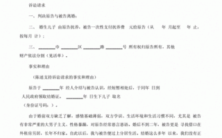 离婚起诉书标准模板图 离婚起诉书标准模板