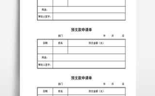  预支款申模板「预支款申请单模板」