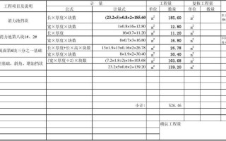  模板用量估算表「模板用量估算表格」