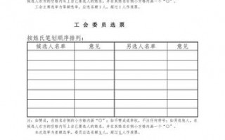 工会职工大会选票模板（工会选票样式图片）