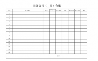 关于装修公司台账模板的信息