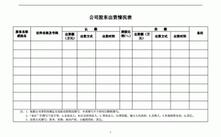 股东出资情况填写范本 股东出资情况填写模板