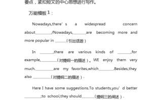 英作文模板（英语应用文写作万能模板）