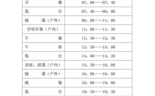 部队作息时间表格 部队作息时间表模板