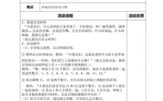 表格式教学设计方案幼儿园