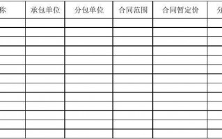 劳务分包合同台账模板下载