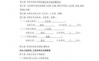 合伙企业的章程模板,合伙企业的章程怎么写 