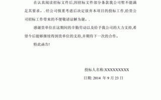  放弃投标函模板「放弃投标理由怎么写好」