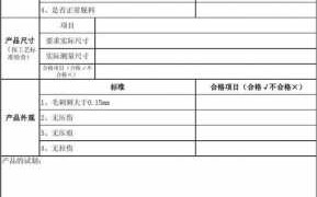 五金模板质量验收标准（五金模具验收报告表格）