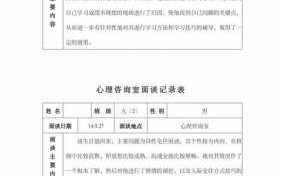 心理咨询谈话记录模板,心理咨询谈话案例实录 