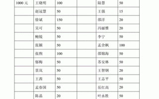 捐款捐物表格模板,捐款明细表格式 