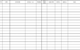 合同资料目录表格模板