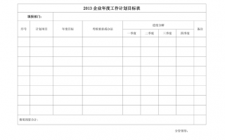 年目标计划书模板（年目标和计划表格）