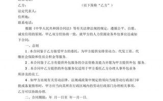 业务外包合同模板6_业务外包工作标准和要求