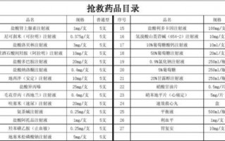 科室急救药品目录模板怎么写