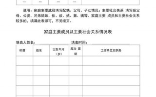 关系模板_家庭主要成员和主要社会关系模板