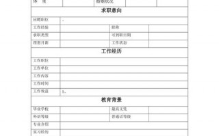 求职简历模板excel
