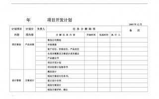 项目开发工作计划 项目开发计划模板