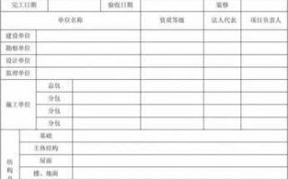 工程资料表格大全-工程资料模板内容