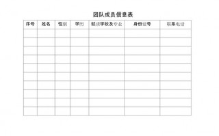 团队成员介绍表