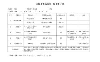 公司周总结和计划模板_公司周工作总结汇报