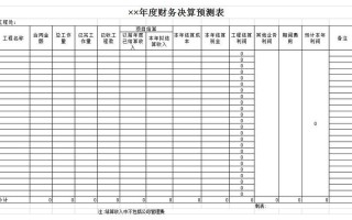 近两年的财务预测模板