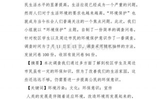 环境保护调研报告模板_环境保护调研报告模板下载