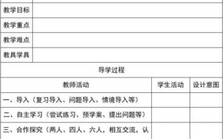  教案的重难点模板「教案的重点难点」