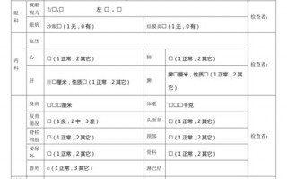 小学生体检记录表