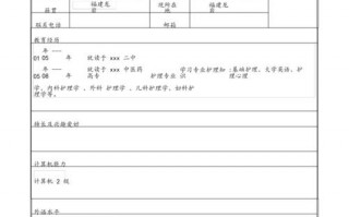 护士简历表格范文 护士表格简历模板下载