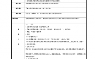  艺术学科教案模板「艺术课程教学设计」