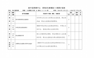 职业生涯授课计划模板_职业生涯规划课程介绍教案