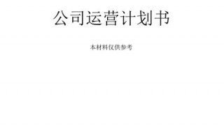 运营计划书模板简单的 企业运营计划书模板