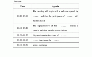  会议流程模板英文「会议流程英文怎么说」