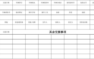 多辆车辆交接单模板,部门车辆交接单表格内容 