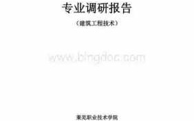  专业建设调研报告模板「专业调研报告怎么写」