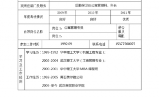 员工任职自荐表模板,员工任职自荐表模板图片 