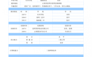 word文档版简历模版 word2003简历模板下载