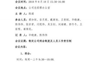 公司经营会议纪要模板