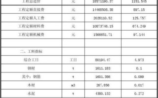 工程主要指标模板