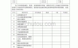 客户维修调查表格模板,客户维修调查表格模板图片 