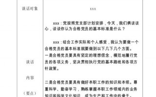  谈话记录表模板「党支部派人谈话记录表模板」