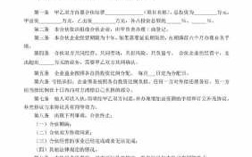 两人合伙协议简单版-两人合伙协议书模板