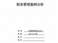 财经案例大赛案例分析模板_财经案例大赛案例分析模板范文