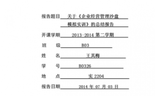 企业经营实战总结 企业经营实战训练模板