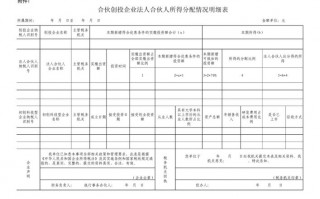 合伙人投资表格模板