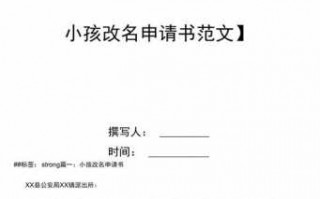  小孩改名申请模板「小孩改名申请模板怎么写」