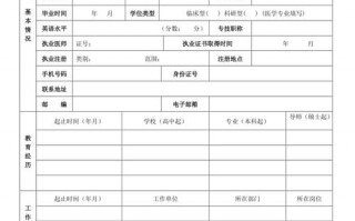 医生应聘表格模板下载-医生应聘表格模板